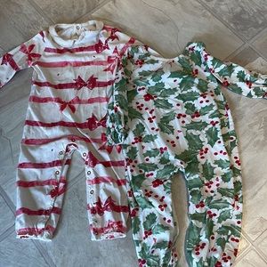 Burt’s bees. 2 Christmas rompers. 18 months